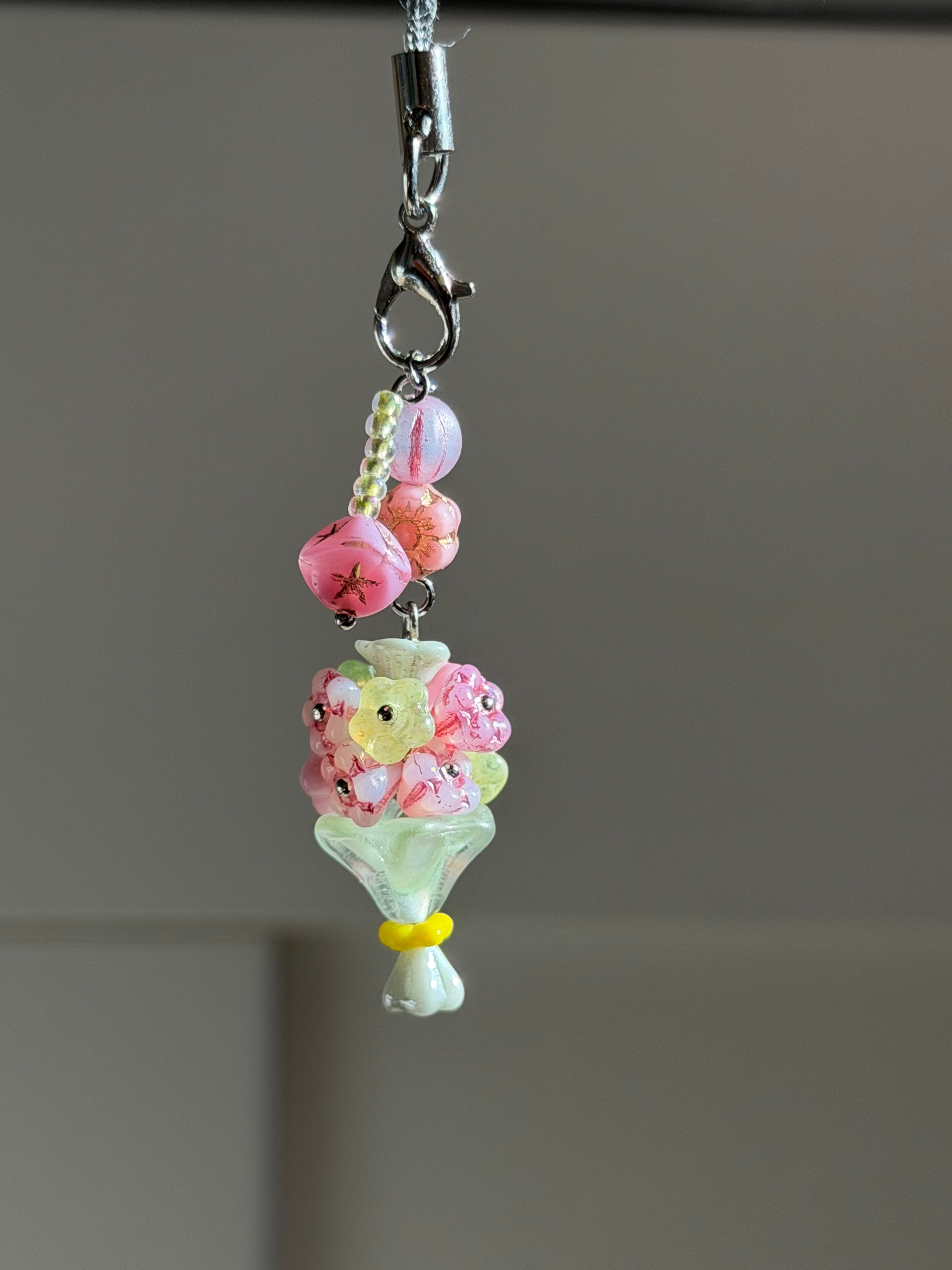Forever Bouquet (Pink+Green) Phone Charm