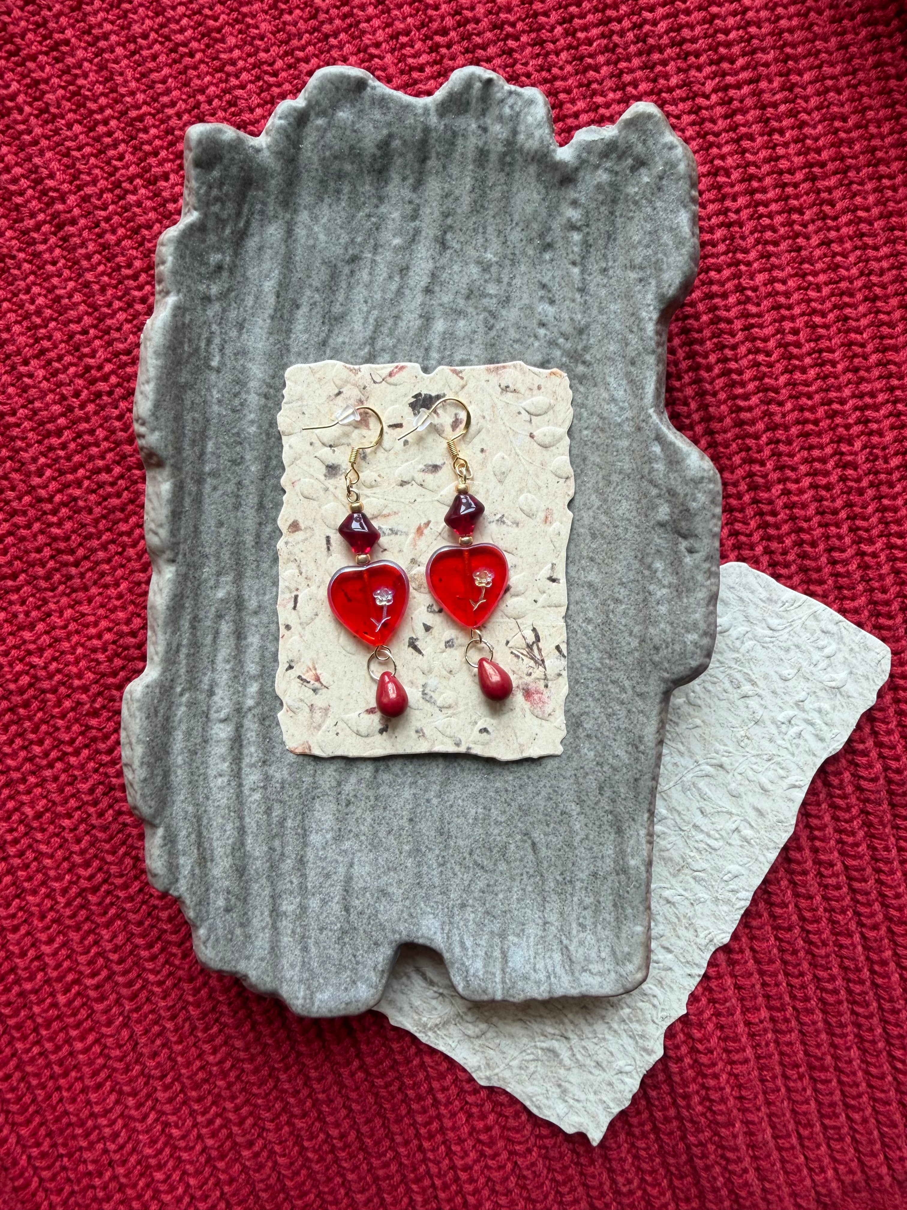 Rose Glass Earrings
