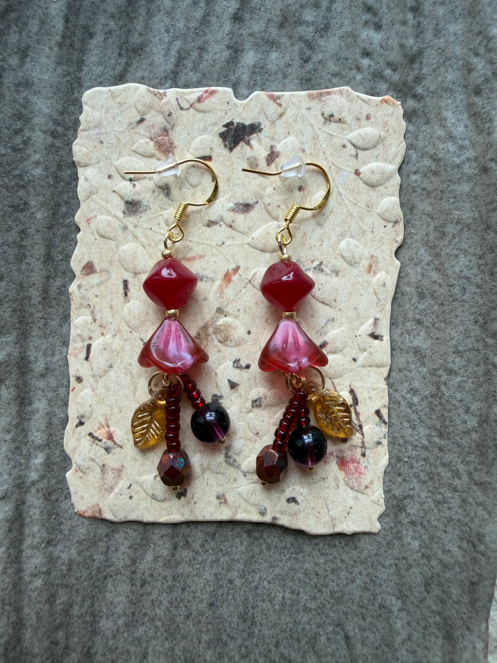 Petals Falling, Heart Beating Earrings