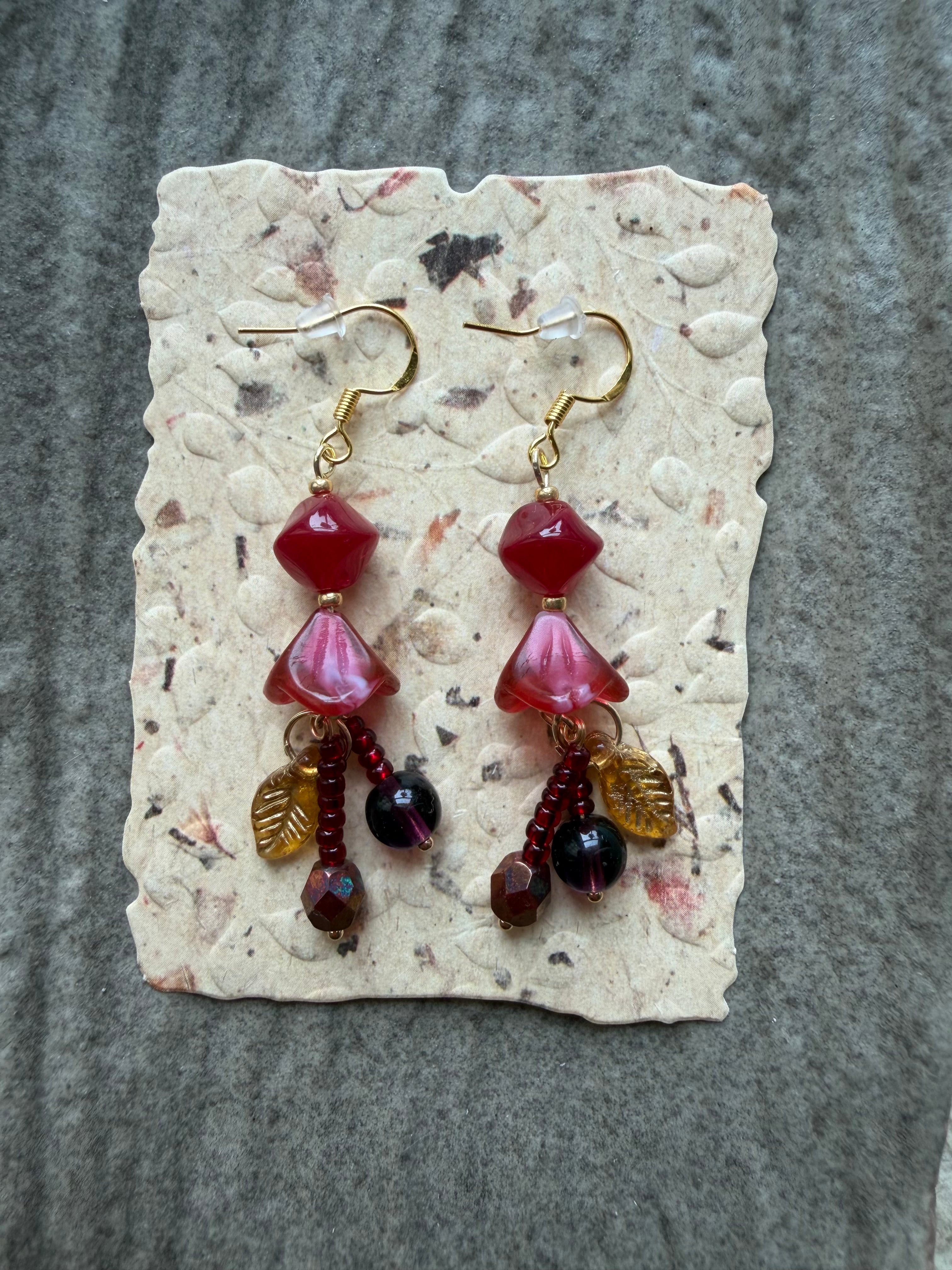 Petals Falling, Heart Beating Earrings