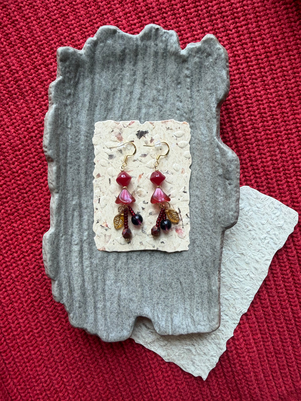 Petals Falling, Heart Beating Earrings