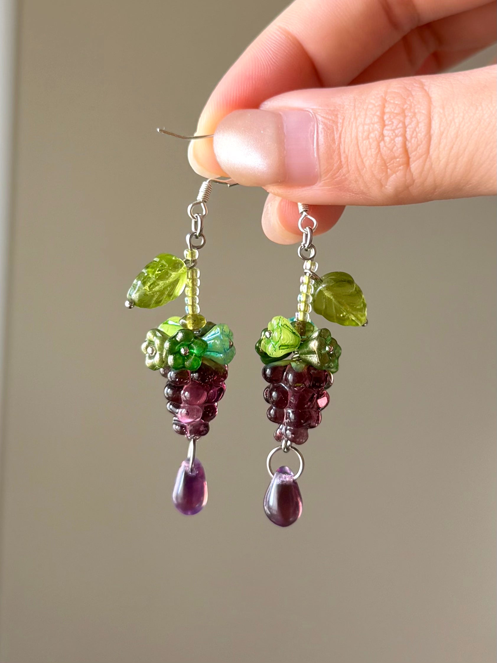 grape earrings