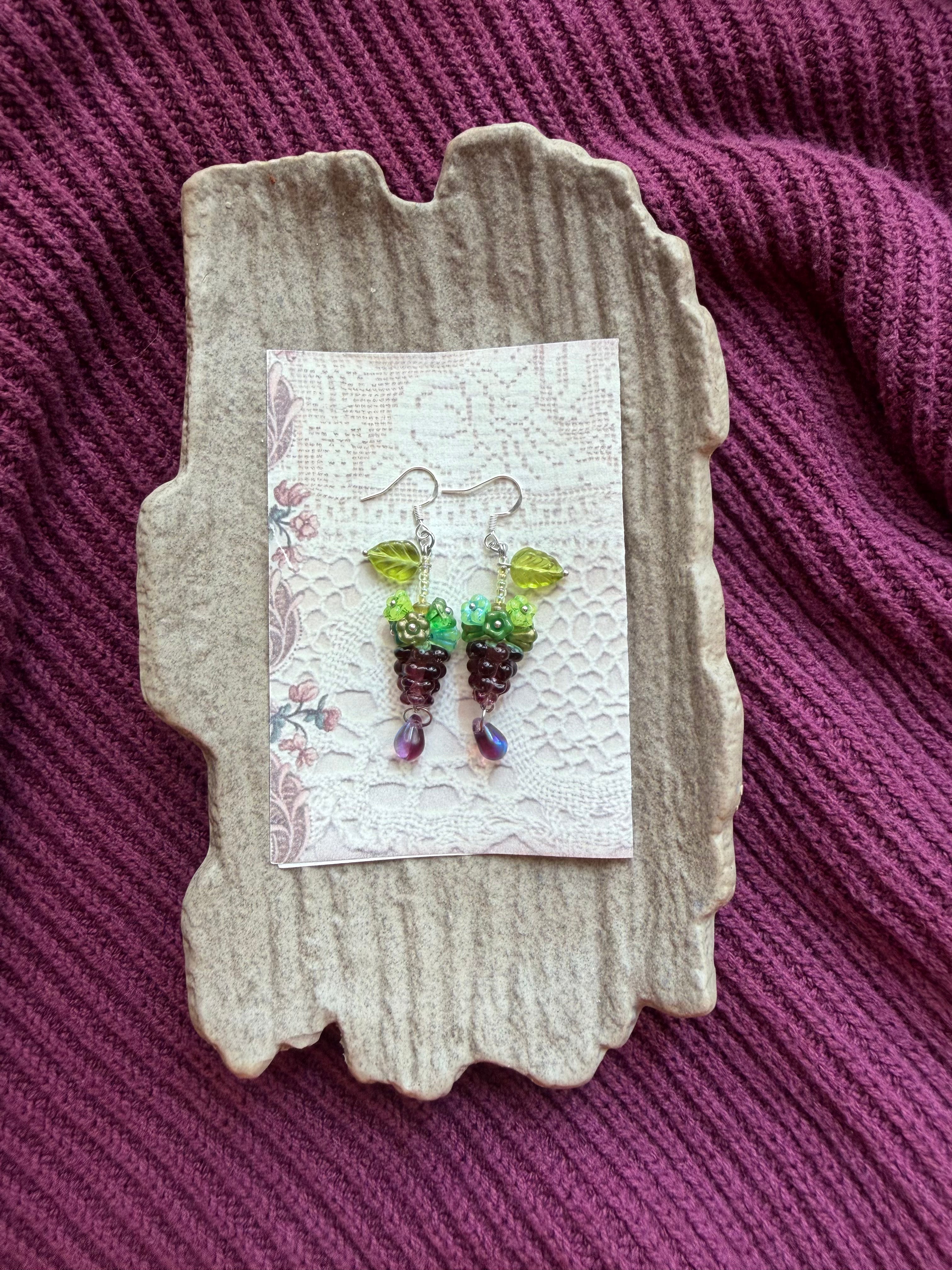grape earrings