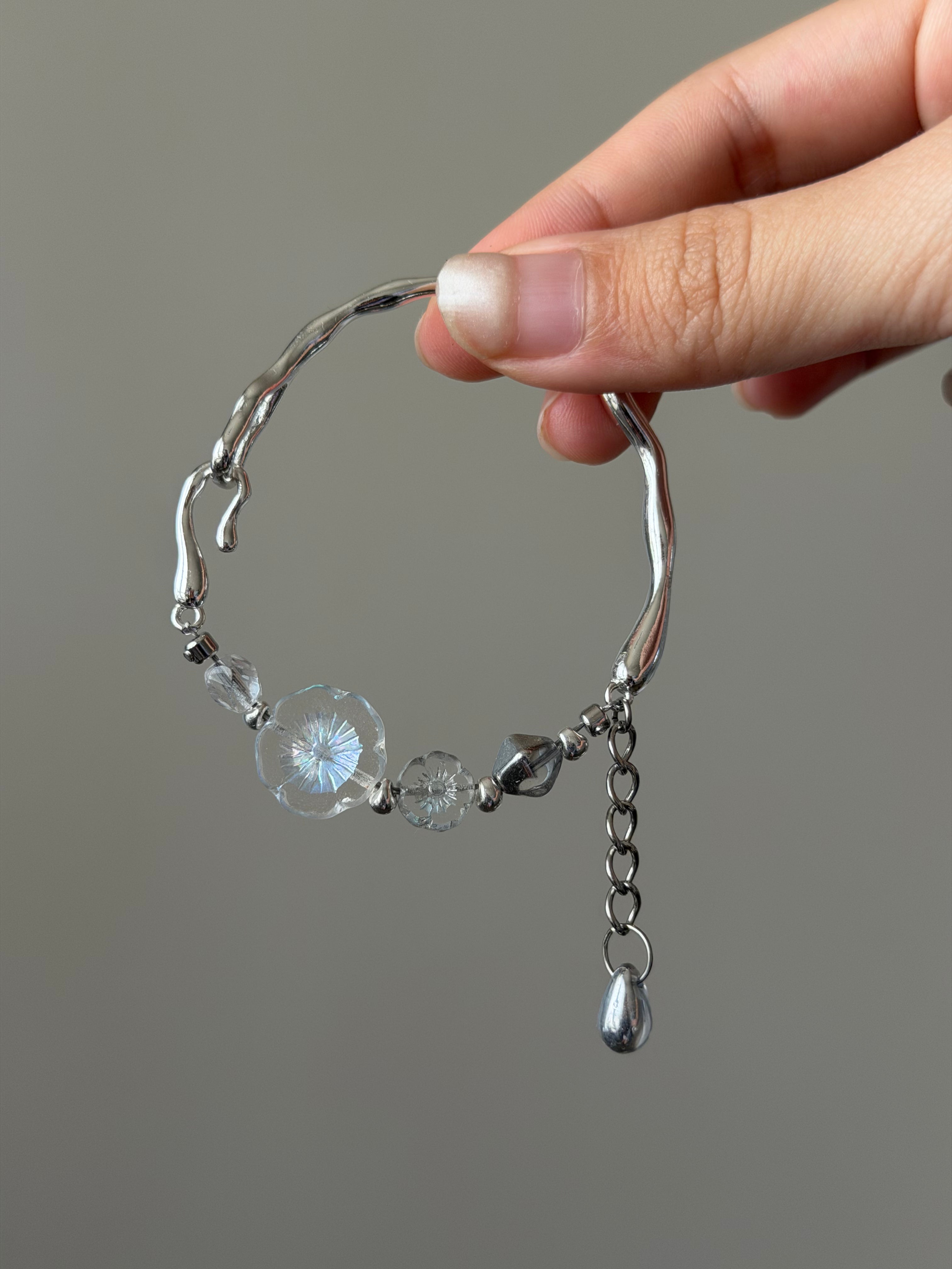 Chrome Flower Bangle (version 1)