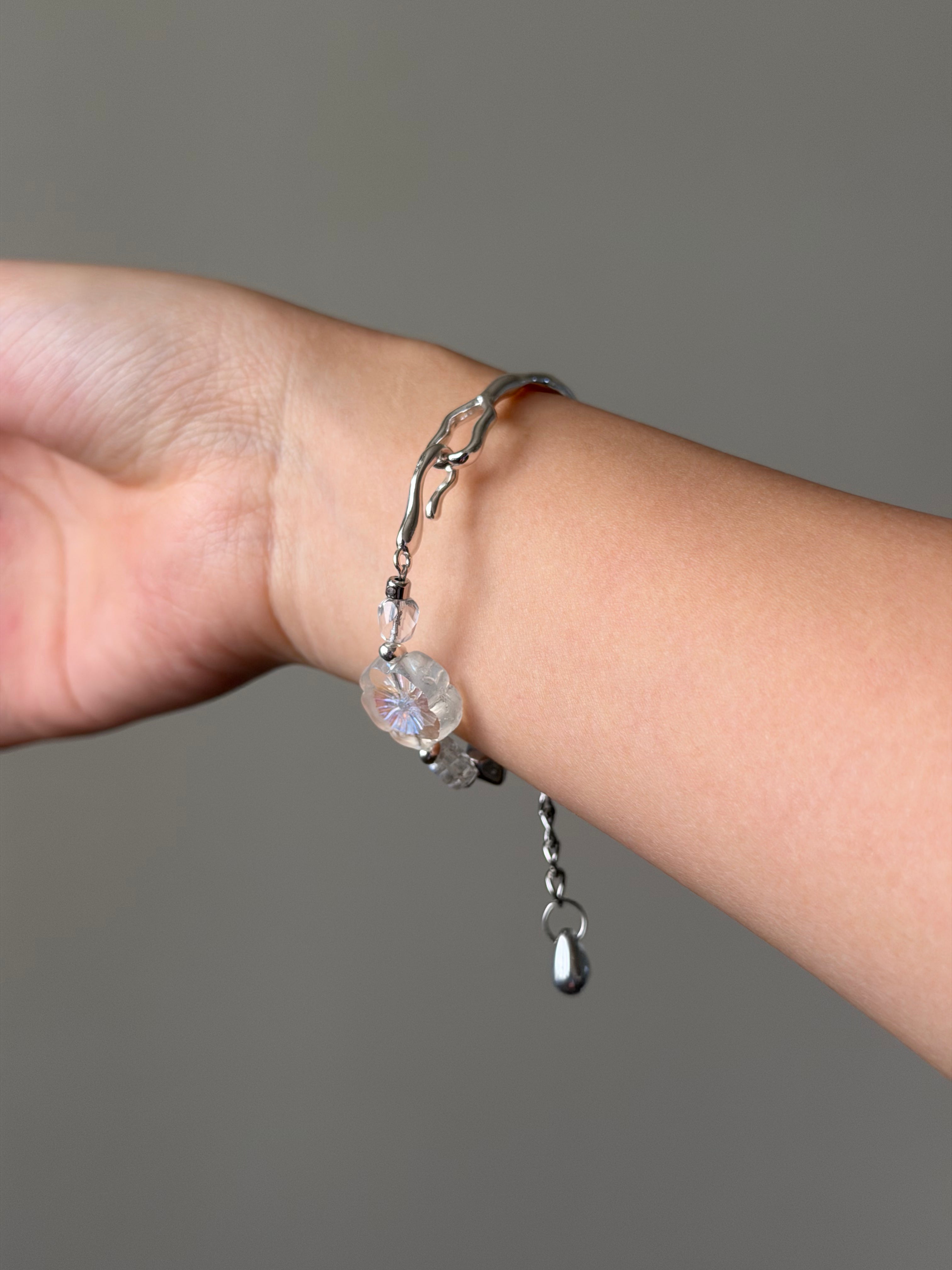 Chrome Flower Bangle (version 1)